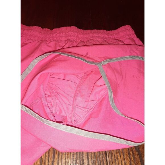 Small 4/6 Danskin Now Pink Silver Athletic Gym Workout Running Shorts - Picture 3 of 4